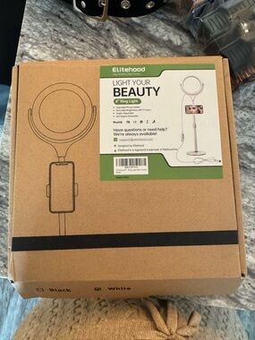 Amazon Elitehood 8" Ring Light with Phone Holder - White